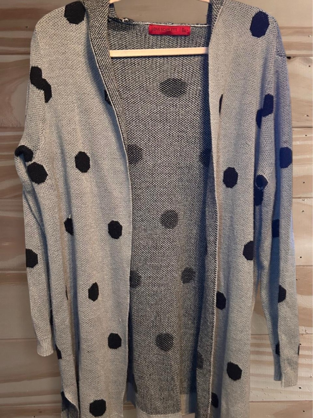 Love Scarlett gray cardigan with black polka dots s 1xl